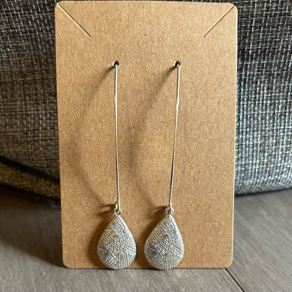 Silver drop earrings